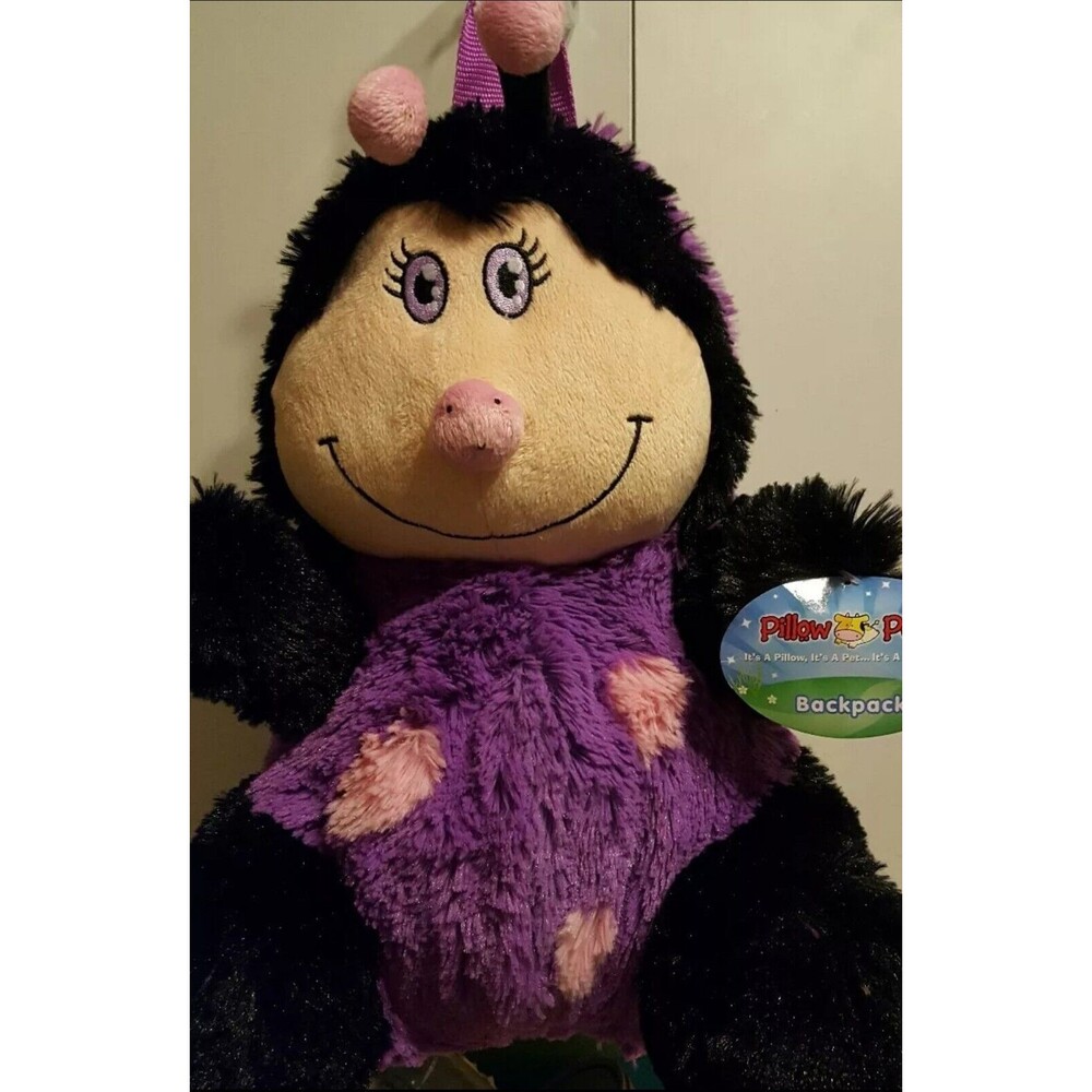 Pillow Pet Ladybug PURPLE Child Kid Backpack 14"